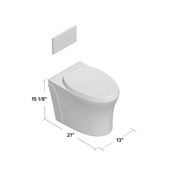 K-6299-0,7,96 Kohler Veil One-Piece Elongated Dual-Flush Wall-Hung ...